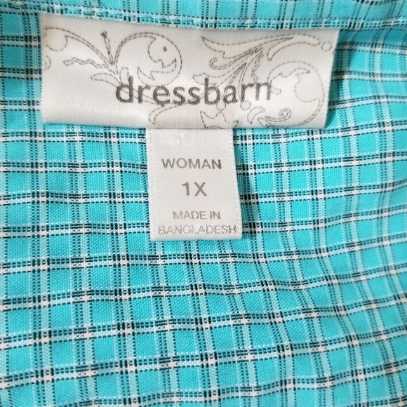 Dressbarn button down aqua size 1x shirt - Picture 7 of 11